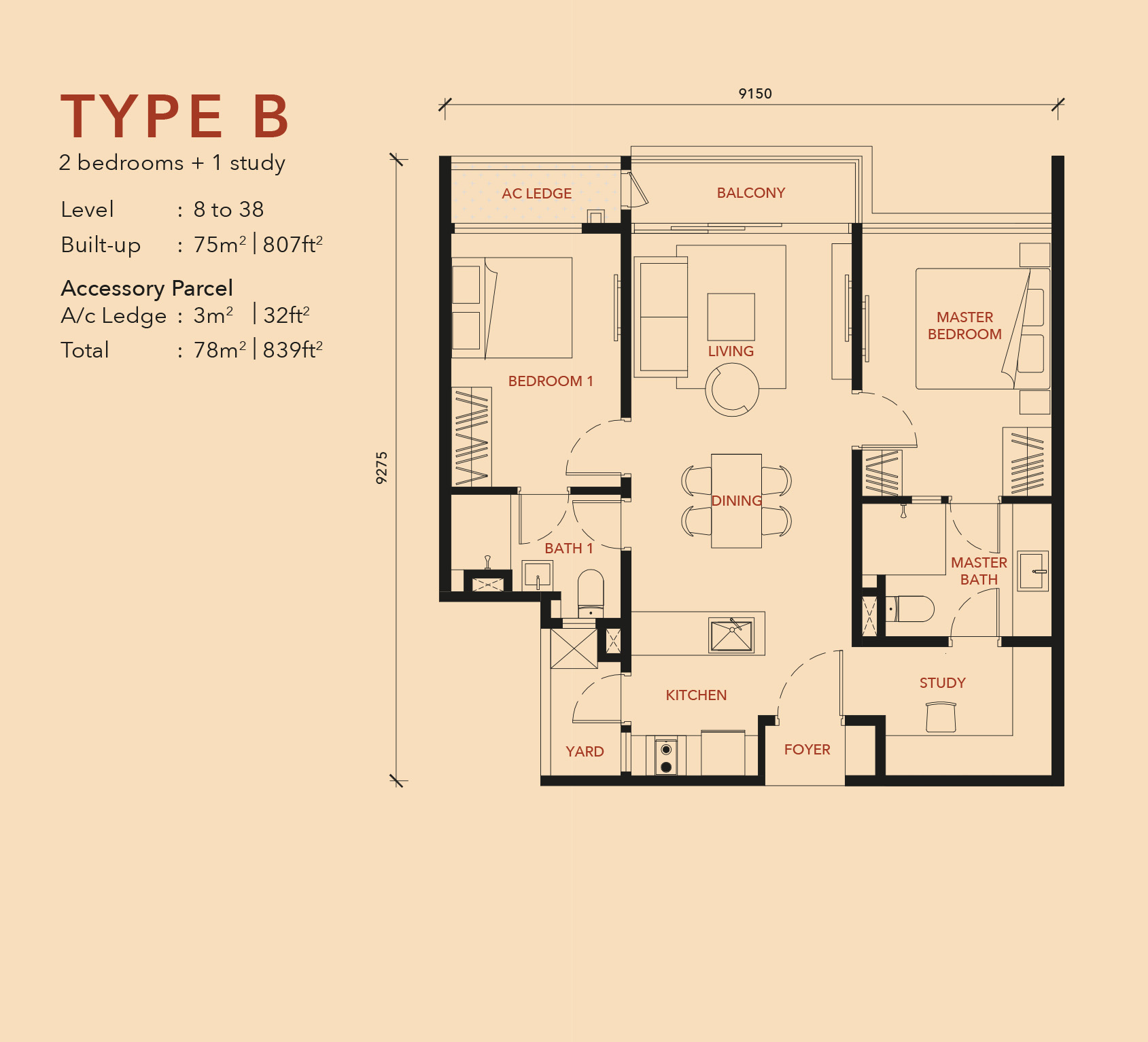 Alaia Titiwangsa Floorplan - Type B